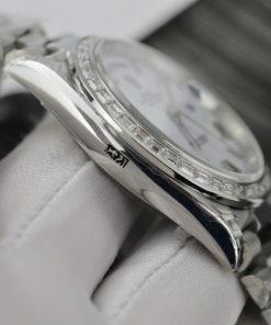 Đồng hồ Rolex Day-Date Fake 11 mặt trắng đính đá baguette nhà máy EW 40mm (2)