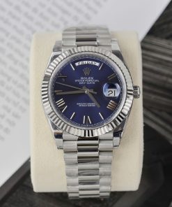 Đồng hồ Rolex Day-Date Fake Cao Cấp mặt xanh blue nhà máy EW 40mm