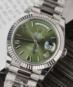 Đồng hồ Rolex Day-Date Fake Cao Cấp mặt xanh lá dây nhà máy EW 40mm (2)