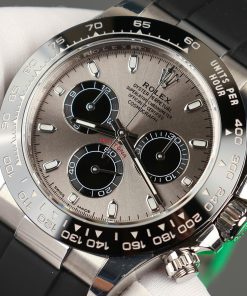 Đồng hồ Rolex Daytona Replica 11 mặt xám dây cao su nhà máy BT 40mm (2)