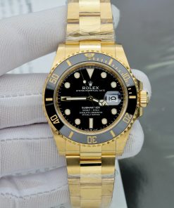Đồng hồ Rolex Submariner Fake 11 mạ vàng mặt số màu đen 41mm (2)