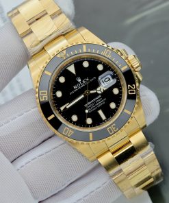 Đồng hồ Rolex Submariner Fake 11 mạ vàng mặt số màu đen 41mm (2)