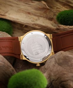 Đồng hồ Salvatore Ferragamo F80 Classic nam dây da nâu mặt trắng Fake 11 40mm