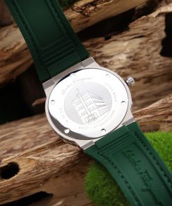 Đồng hồ Salvatore Ferragamo F80 Classic nam xanh Green dây da Fake 11 40mm