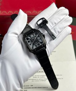 Đồng hồ Cartier Santos Replica 11 màu đen nhà máy BV 39.8mm