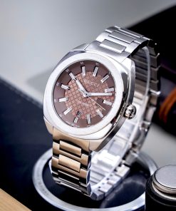 Đồng hồ Gucci Men GG2570 nam mặt nâu dây kim loại Like Auth 41mm