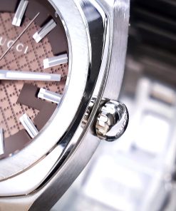 Đồng hồ Gucci Men GG2570 nam mặt nâu dây kim loại Like Auth 41mm