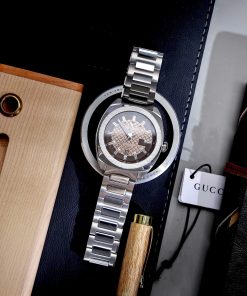 Đồng hồ Gucci Men GG2570 nam mặt nâu dây kim loại Like Auth 41mm