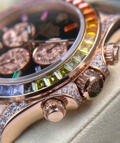 Đồng hồ Rolex Daytona Rainbow nam dây kim loại đính đá xưởng BT Replica 40mm (10)