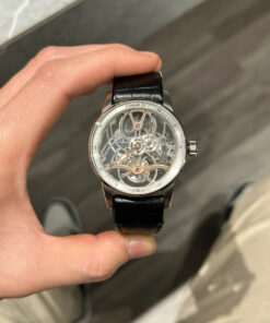Đồng hồ Audemars Piguet Tourbillon Openworked 26600 Replica 11 dây da màu đen 41mm (2)