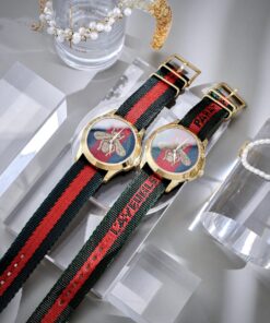 Đồng hồ Gucci Le Marche Des Hỏa Tiết Con Ong Dây Vải Like Auth 38mm