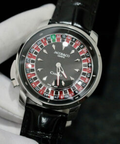 Đồng hồ Jacob & Co Casino Roulette Replica 1 1 dây da màu đen 44mm (2)