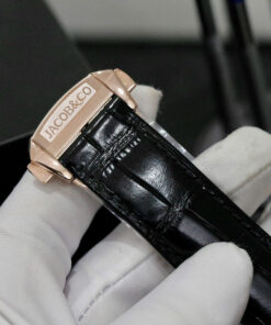 Đồng hồ Jacob & Co Casino Roulette Replica 11 mạ vàng hồng dây da màu đen 44mm (2)