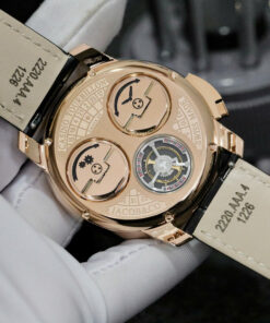 Đồng hồ Jacob & Co Casino Roulette Replica 11 mạ vàng hồng dây da màu đen 44mm (2)