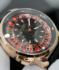 Đồng hồ Jacob & Co Casino Roulette Replica 11 mạ vàng hồng dây da màu đen 44mm (2)