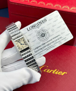 Đồng hồ Longines Mini DolceVita Replica 11 nữ viền đính đá nhà máy AF 22x29mm (2)