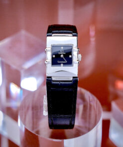 Đồng hồ Omega Constellation Quadra Quartz Dây Da Fake Cao Cấp 22x28mm