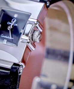 Đồng hồ Omega Constellation Quadra Quartz Dây Da Fake Cao Cấp 22x28mm