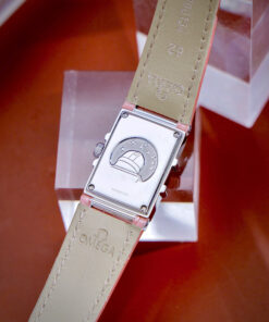 Đồng hồ Omega Constellation Quadra Quartz Dây Da Hồng Mặt Xà Cừ Fake Cao Cấp 22x28mm