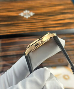 Đồng hồ Patek Philippe Aquanaut 5067 Replica 11 mạ vàng hồng mặt đen PPF 35 (2)