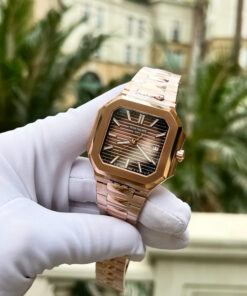 Đồng hồ Patek Philippe Cubitus 5821 Replica 11 mặt vuông màu chocolate 45mm (2)