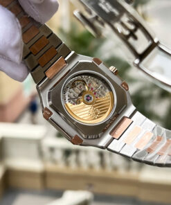 Đồng hồ Patek Philippe Cubitus 5821 demi rose gold Rep 1 1 mặt vuông màu chocolate 45mm (2)