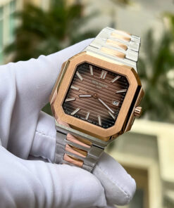 Đồng hồ Patek Philippe Cubitus 5821 demi rose gold Rep 1 1 mặt vuông màu chocolate 45mm (2)