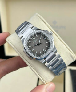 Đồng hồ Patek Philippe Nautilus 7010 Replica 11 mặt xám viền đính đá GRF 32mm (2)