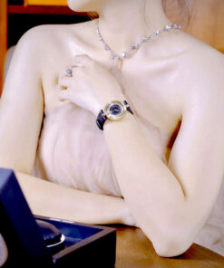 Đồng hồ Versace Eon Nữ Dây Da Đen Mặt Xoay 360 Độ Like Auth 33mm