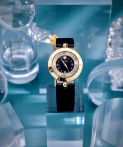 Đồng hồ Versace Eon Nữ Dây Da Đen Mặt Xoay 360 Độ Like Auth 33mm