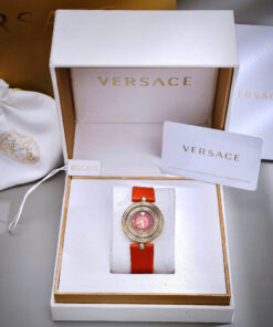 Đồng hồ Versace Eon Nữ Dây Da Đỏ Mặt Xoay 360 Độ Like Auth 33mm