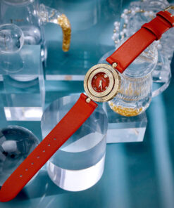 Đồng hồ Versace Eon Nữ Dây Da Đỏ Mặt Xoay 360 Độ Like Auth 33mm