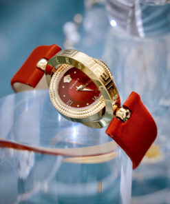 Đồng hồ Versace Eon Nữ Dây Da Đỏ Mặt Xoay 360 Độ Like Auth 33mm