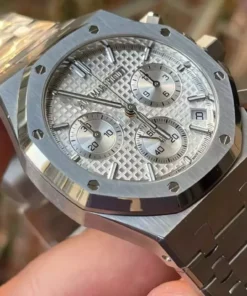 Đồng hồ Audemars Piguet Rep 11 Royal Oak 26240ST mặt trắng máy mỏng new 2025 41mm (4)