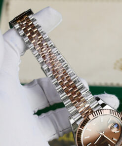 Đồng hồ Rolex DateJust 126331 mặt chocolate cọc số dạ quang Replica 11 nhà máy Clean 41mm (2)