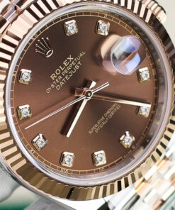 Đồng hồ Rolex DateJust 126331 mặt chocolate cọc số đính đá Replica 11 nhà máy Clean 41mm (2)