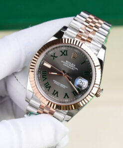 Đồng hồ Rolex DateJust 126331 mặt số Wimbledon Rep 11 demi vàng hồng nhà máy Clean 41mm (4)