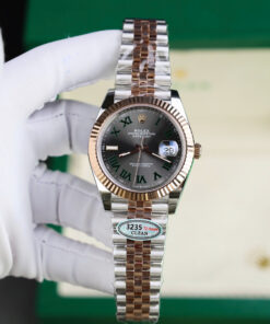 Đồng hồ Rolex DateJust 126331 mặt số Wimbledon Rep 11 demi vàng hồng nhà máy Clean 41mm (4)