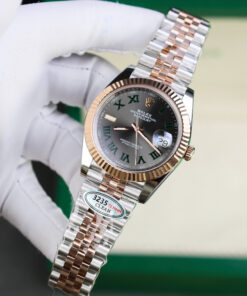 Đồng hồ Rolex DateJust 126331 mặt số Wimbledon Rep 11 demi vàng hồng nhà máy Clean 41mm (4)
