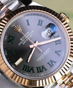 Đồng hồ Rolex DateJust 126331 mặt số Wimbledon Rep 11 demi vàng hồng nhà máy Clean 41mm (9)