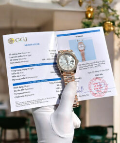 Đồng hồ Rolex Day-Date bọc vàng thật mặt xà cừ đính kim cương Moissanite 40mm (6)