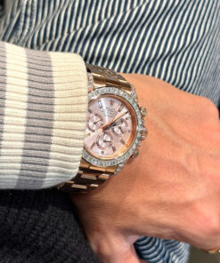 Đồng hồ Rolex Daytona bọc vàng hồng đính kim cương Moissanite 40mm (9)