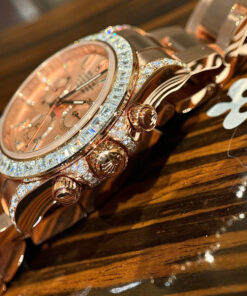 Đồng hồ Rolex Daytona bọc vàng hồng đính kim cương Moissanite 40mm (9)