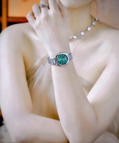 Đồng hồ Gucci Interlocking mặt xanh green dây kim loại like auth 29mm