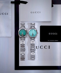 Đồng hồ Gucci Interlocking mặt xanh green dây kim loại like auth 29mm
