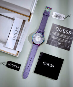 Đồng hồ Guess nữ GW0529L4 mặt số họa tiết bông hoa tím Like Auth 39mm