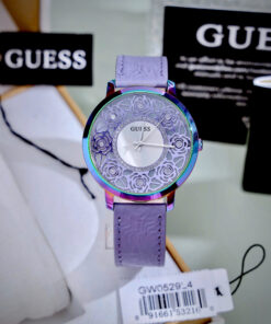 Đồng hồ Guess nữ GW0529L4 mặt số họa tiết bông hoa tím Like Auth 39mm