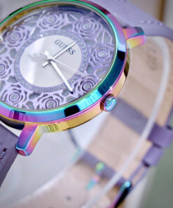 Đồng hồ Guess nữ GW0529L4 mặt số họa tiết bông hoa tím Like Auth 39mm