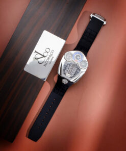 Đồng hồ Jacob & Co Bugatti dây cao su đen fake cao cấp 52mm x 44mm