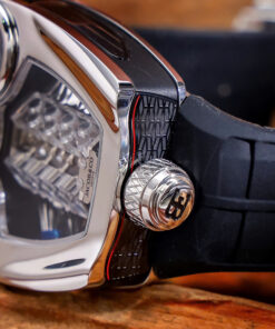 Đồng hồ Jacob & Co Bugatti dây cao su đen fake cao cấp 52mm x 44mm